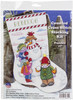 Design Works Counted Cross Stitch Stocking Kit 17" Long-Snowman With Cats (14 Count) DW6851 - 021465068510