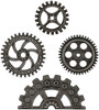 2 Pack - Idea-Ology Metal Industrial Gears 1.5" To 3" 4/Pkg-Antique Nickel - TH94142