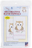 2 Pack Jack Dempsey Stamped Decorative Hand Towel Pair 17"X28"-Owl on Branch 320 795 - 013155027952