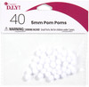 CousinDIY Pom-Poms 5mm 40/Pkg-White POM5MM-00791 - 191648096088