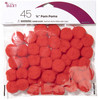 6 Pack CousinDIY Pom-Poms .75" Inch 45/Pkg-Red POM34IN-00794 - 191648096118