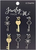 Jewelry Made By Me Charms 6/Pkg-Key P185998G - 842702146712