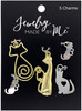 Jewelry Made By Me Charms 5/Pkg-Cat - 22190104 - 842702146637