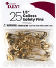 6 Pack CousinDIY Coiless Safety Pins 25/Pkg-Gold 40000861 - 191648096576