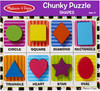 Melissa & Doug Chunky Puzzle 6pcs 12"X9"-Shapes MDCP-3730 - 000772037303