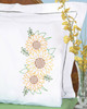 Jack Dempsey Stamped Pillowcases W/White Lace Edge 2/Pkg-Golden Sunflowers 1800 721