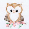 Jack Dempsey Stamped White Quilt Blocks 9"X9" 12/Pkg-Owl on Branch 733 795