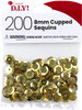 12 Pack CousinDIY Cupped Sequins -Gold, 8mm 200/Pkg SQU40000-874 - 191648096682