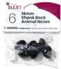 6 Pack - CousinDIY Shank Back Animal Noses 18mm 6/Pkg-Black - 40000424 - 191648093667