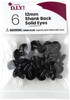 CousinDIY Shank Back Solid Eyes 12mm 6/Pkg-Black 40000418 - 191648093599