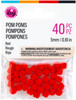 CousinDIY Pom-Poms 5mm 40/Pkg-Red - 5A002F76-00796 - 191648096132