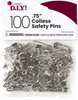 CousinDIY Coiless Safety Pins 100/Pkg-Nickel 40000862 - 191648093568
