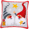 Vervaco Stamped Cross Stitch Cushion Kit 16"X16"-Christmas Gnomes V0172634
