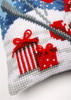 Vervaco Stamped Cross Stitch Cushion Kit 16"X16"-Christmas Gnome Skiing V0172808 - 54009460008845400946000884