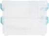 2 Pack - John Bead Joy Filled Storage Stackable Containers 2/Pkg-Clear/Turquoise 5.5"X4"X2" - 60021303 - 665772202016