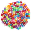 CousinDIY Alphabet Beads 8mm 160/Pkg-Transparent Glitter Multicolored 40000444 - 191648093759