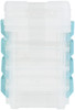 John Bead Joy Filled Storage Stackable Containers 4/Pkg-Clear/Turquoise 3"X2.5"X1" - 60021301 - 665772201996