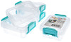 John Bead Joy Filled Storage Stackable Containers 4/Pkg-Clear/Turquoise 3"X2.5"X1" - 60021301