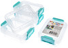 John Bead Joy Filled Storage Stackable Containers 4/Pkg-Clear/Turquoise 3"X2.5"X1" - 60021301