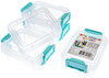 John Bead Joy Filled Storage Stackable Containers 4/Pkg-Clear/Turquoise 3"X2.5"X1" 60021301