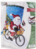 Bucilla Felt Stocking Applique Kit 18" Long-Santa On The Go 89249E - 046109892498