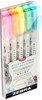 Zebra Mildliner Double Ended Brush Pen & Marker 5/Pkg-Fluorescent - 79105