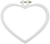 6 Pack Anchor Plastic Heart Shaped Embroidery Hoops -6" White A4405