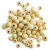 6 Pack - Krafty Kids Craftwood Round Beads 10mm To 16mm 60/Pkg-Natural - CW330