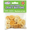 6 Pack - Krafty Kids Craftwood Craft Buttons Assorted 40/Pkg-Natural - CW340 - 775749149760