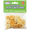 6 Pack Krafty Kids Craftwood Craft Buttons Assorted 40/Pkg-Natural CW340 - 775749149760