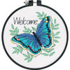 3 Pack Dimensions Learn-A-Craft Counted Cross Stitch Kit 6" Round-Welcome Butterfly (14 Count) 73147