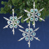 Solid Oak Nostalgic Christmas Beaded Crystal Ornament Kit-Shimmer Snowflakes Makes 3 - NCHBOK-026