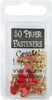 4 Pack Creative Impressions Painted Metal Paper Fasteners 50/Pkg-Hearts Red, White & Pink CI90393 - 871097003935