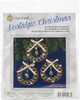 2 Pack - Solid Oak Nostalgic Christmas Beaded Crystal Ornament Kit-Ruby, Green & Gold Bell Wreaths Makes 3 - NCHBOK-017 - 845227050779