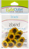 6 Pack - Eyelet Outlet Shape Brads 12/Pkg-Sunflower - QBRD2-127 - 810787025475