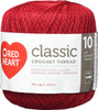 3 Pack - Red Heart Classic Crochet Thread Size 10-Victory Red - 144-494 - 073650810909