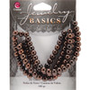 3 Pack Cousin Jewelry Basics Glass Beads 6mm 100/Pkg-Brown Metallic Round 34713084 - 016321051614