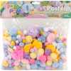 3 Pack - Pepperell Pom-Poms Assorted 300/Pkg-Pastel - POM-PMU - 725879827212