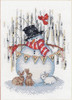 Dimensions Counted Cross Stitch Kit 5"X7"-Joyful Snowman (14 Count) 70-08984