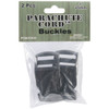 6 Pack - Pepperell Parachute Cord Bracelet Buckles 25mm 2/Pkg-Black - PCBUC25 - 725879306762