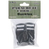 6 Pack Pepperell Parachute Cord Bracelet Buckles 25mm 2/Pkg-Black PCBUC25 - 725879306762