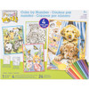 2 Pack - Pencil Works Color By Number Kit 9"X12" 4/Pkg-Friendly Animals - 91337 - 088677913373