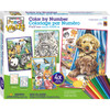 2 Pack - Pencil Works Color By Number Kit 9"X12" 4/Pkg-Friendly Animals - 91337