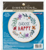 2 Pack Dimensions Embroidery Kit 6" Round-Choose Happy Stitched In Thread 72-75811 - 088677758110