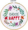 2 Pack - Dimensions Embroidery Kit 6" Round-Choose Happy Stitched In Thread - 72-75811 2 Pack - Dimensions Embroidery Kit 6" Round-Choose Happy Stitched In Thread - 72-75811