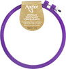 6 Pack - Anchor Sparkle Plastic Embroidery Hoop Assorted Colors-6" Diameter Blue, Purple Or Yellow - A4401-006