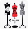 3 Pack Singer Gold Eye Embroidery Needles On Collectible Magnet-6/Pkg Dressform Magnet 41818