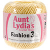 3 Pack Aunt Lydia's Fashion Crochet Thread Size 3-Maize 182-423 - 073650792120