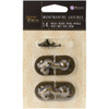 3 Pack Prima Marketing Memory Hardware Embellishments-Montmartre Metal Latch W/Brads 2" 2/Pkg 990336 - 655350990336