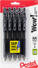 3 Pack Pentel Wow! Retractable Medium Ballpoint Pens 5/Pkg-Black BK440BP5 - 072512205310